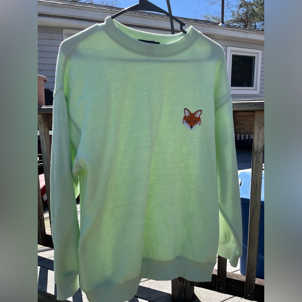 Mint Green Crew Neck W/ Fox embroidery